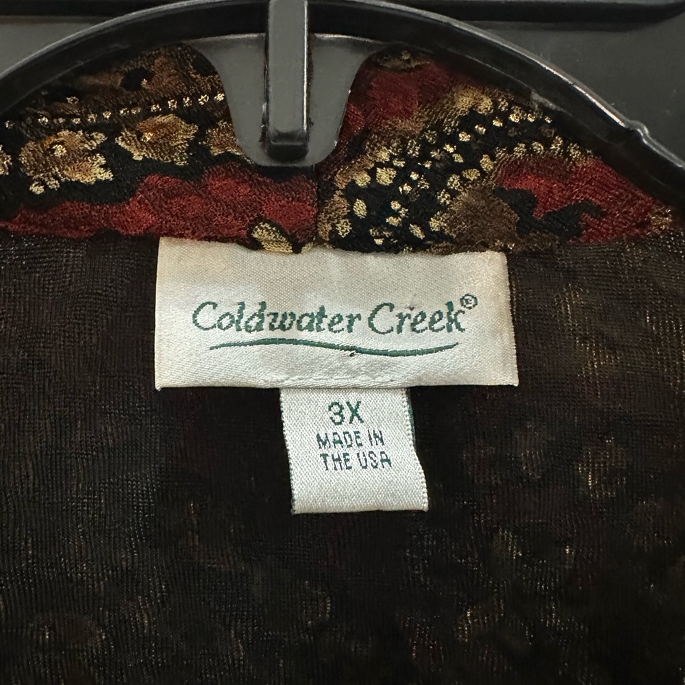 Coldwater Creek Red Paisley Blazer 3x artsy boho Lagenlook - Picture 3 of 7
